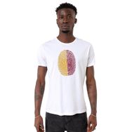 Tshirthane Parmak İzi Sarı Kırmızı Beyaz Bisiklet Yaka Erkek T-shirt