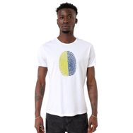 Tshirthane Parmak İzi Sarı Lacivert Beyaz Bisiklet Yaka Erkek T-shirt