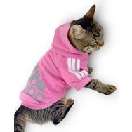 Tshirthane Pembe Adidog Duo Kapşonlu Kedi Sweatshirt