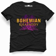 Tshirthane QUEEN BOHEMIAN RHAPSODY logo Siyah Erkek T-shirt