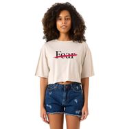Tshirthane Rolling Quartz Fearless Bej Kadın Crop