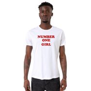Tshirthane Rose Number One Girl Beyaz Bisiklet Yaka Erkek T-shirt