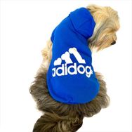 Tshirthane Saks Mavi Adidog Kapşonlu Duo Köpek Sweatshirt