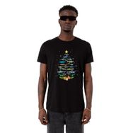 Tshirthane Shark Christmas Tree Siyah Erkek T-shirt