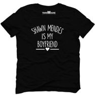 Tshirthane Shawn Mendes İs My Boyfriend Siyah Erkek T-shirt