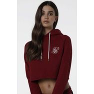 Tshirthane Siksilk Crop Bordo Kapşonlu Kadın Sweatshirt