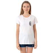 Tshirthane Siyah Beyaz Parmak İzi Beyaz Kadın Bisikletyaka T-shirt