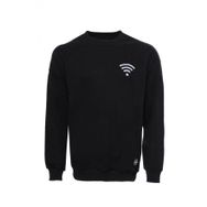 Tshirthane Siyah Bisiklet Yaka Baskı Detaylı Sweatshirt