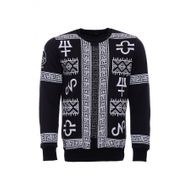 Tshirthane Siyah Üzerine Baskı Detaylı Bisiklet Yaka Sweatshirt