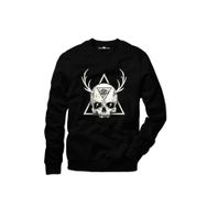 Tshirthane Skull Triangle Geyik Siyah Erkek Tshirt
