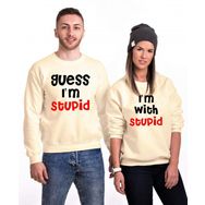 Tshirthane Stupid 2'li Sevgili Sweatshirt