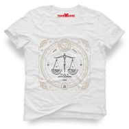 Tshirthane Terazi Burcu Libra Beyaz Erkek T-shirt