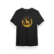 Tshirthane Wild Deer Icon Siyah Kısa Kol Erkek T-shirt
