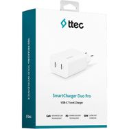 Ttec SmartCharger Duo PD 50W USB C Usb C Seyahat Beyaz Hızlı Şarj Aleti