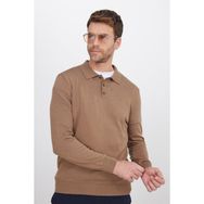 Tudors Erkek Standart Fit Normal Kesim Pamuklu Polo Yaka Vizon Kazak - 2XL