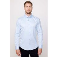 Tudors MD210001-143 Modern Slim Fit Düz Saten Pamuklu Erkek Mavi Gömlek