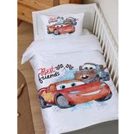 Tuğba Kuğu Cartoon Serisi Şimşek Mcqueen ve Çekici Mater 100x150 cm Organik Bebek Nevresim Takımı