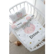 Tuğba Kuğu For Baby Serisi Ayda Uyuyan Fil 60x100 cm Anne Yanı Beşik Nevresim Takımı