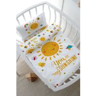 Tuğba Kuğu For Baby Serisi Gülen Pastel Güneş 60x100 cm Anne Yanı Beşik Nevresim Takımı