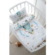 Tuğba Kuğu For Baby Serisi Mavi Balonda Fil 60x100 cm Anne Yanı Beşik Nevresim Takımı