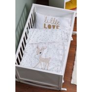 Tuğba Kuğu Iconic Serisi Çiçek Boynuzlu Bambi 60x100 cm Anne Yanı Beşik Nevresim Takımı