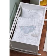 Tuğba Kuğu Pure Baby Serisi Bulutlu Mavi Hava Balonu 60x100 cm Anne Yanı Beşik Nevresim Takımı