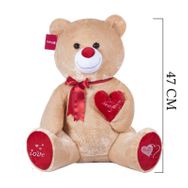 Tuğra Ticaret Kalpli Kahverengi Yumoş Ayı 47 cm Peluş Oyuncak