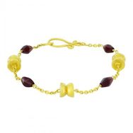 Tuğrul Altın T003018 Garnet Taşlı Altın Bileklik