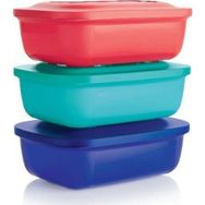 Tupperware 3'lü Renkli Dikdörtgen Saklama Kabı