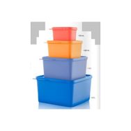 Tupperware 4'lü Renkli Dikdörtgen Saklama Kabı