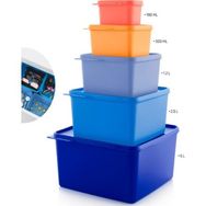 Tupperware 5'li Renkli Dikdörtgen Saklama Kabı