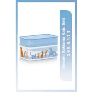 Tupperware Desenli 2.9-1.1 lt Saklama Kabı Seti