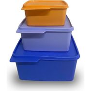 Tupperware Kare 3'lü 500-1.2-2.5 lt Saklama Kabı