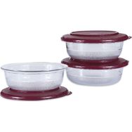Tupperware Kristalin 3x275 ml Bordo Saklama Kabı