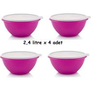 Tupperware Mucize Kap 4x2.4 lt Pembe Hazırlama Saklama Kabı