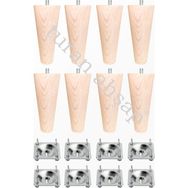 Turan 8'li Set 12 cm Ahşap Ayak