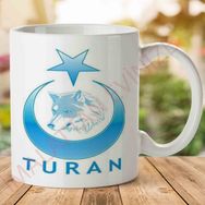 Turan Mavi Baskılı Kupa