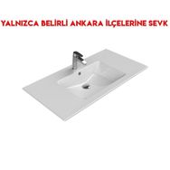 Turkuaz 050500-U 101x51 cm Cerastlye İbiza Etajerli Lavabo