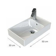 Turkuaz 50x30 cm Sharp Etajerli Lavabo