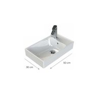 Turkuaz 50x30 cm Sharp Etajerli Lavabo