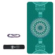 Tusi Desenli Yeşil Yoga Matı ve Pilates Minderi Kilim