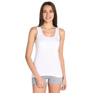 Tutku T0136B Beyaz Ribaba Geniş Askı Kadın Atlet