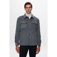 Twn 1EC07VH01001M Relaxed Fit Mavi Düz Kadife Gömlek Mont