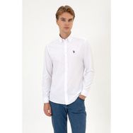 U.S. Polo Assn. 50316723-VR013 Beyaz Uzun Kollu Basic Erkek Gömlek