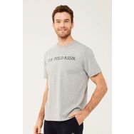U.S. Polo Assn. Erkek Gri Melanj Yuvarlak Yaka T-shirt