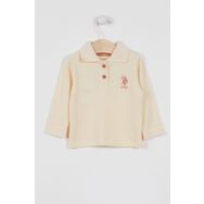 U.S. Polo Assn. Lisanslı Classic Fildişi Bebek Uzun Kol Yakalı Sweatshirt
