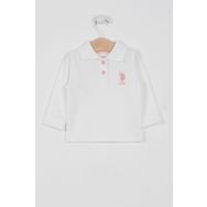 U.S. Polo Assn. Lisanslı Classic Krem Bebek Uzun Kol Yakalı Sweatshirt