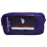 U.S. Polo Assn. PLKLK23096 Standart Çift Gözlü Deri-Süet Mor Kalem Çantası