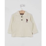 U.S. Polo Assn. USB994 Krem Erkek Bebek Uzun Kol Yakalı Sweatshirt