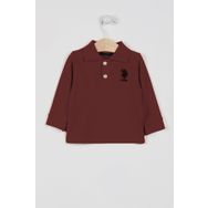 U.S. Polo Assn. USB998 Bordo Erkek Bebek Uzun Kol Yakalı Sweatshirt